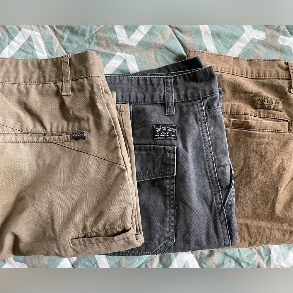 Volcom, Vans, and Wrangler Men's Cargo shorts - Tan, Gray, Brown